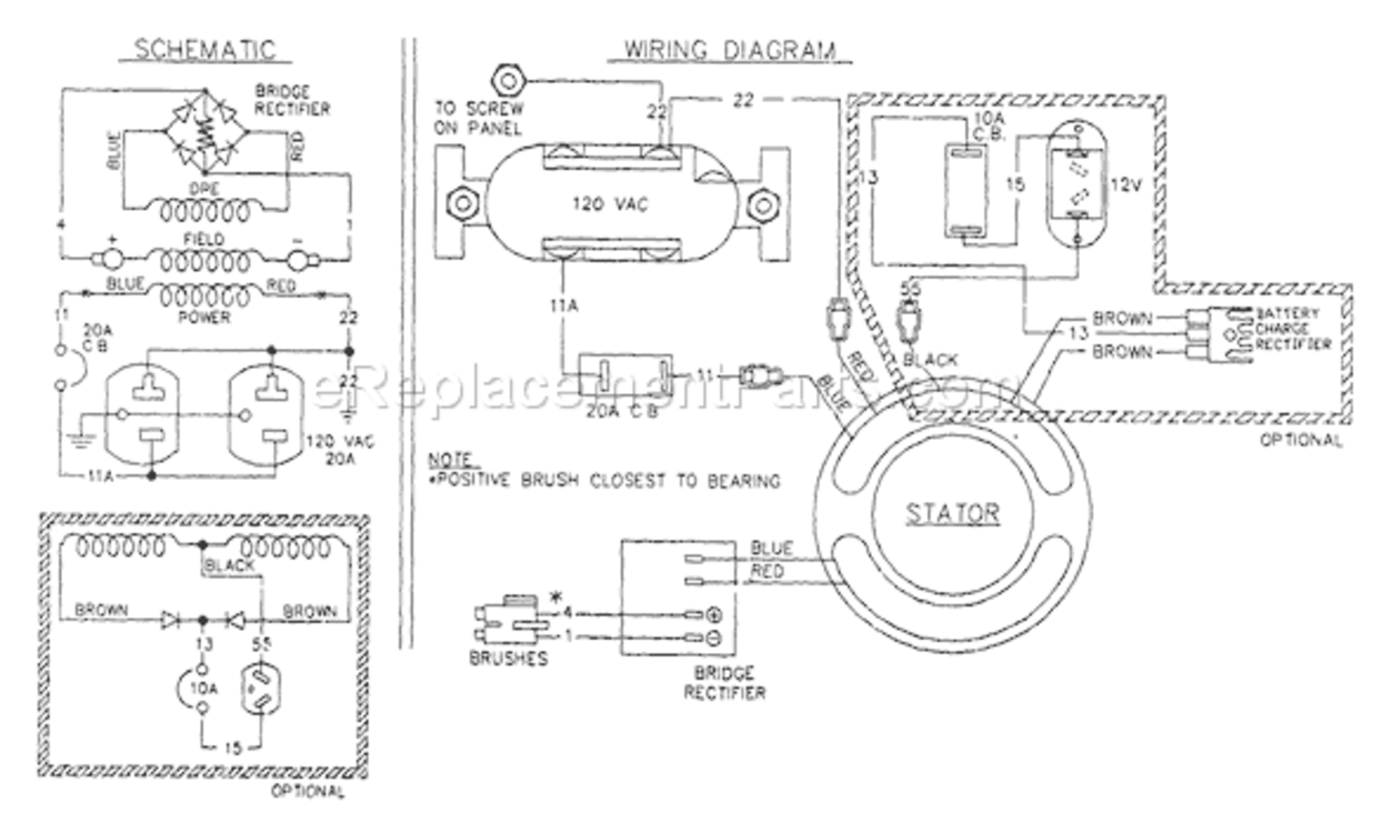 Page B Diagram and Parts List for 5530-0  Briggs and Stratton Generator